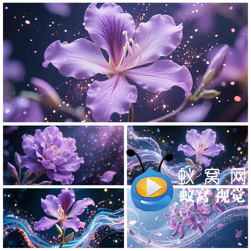 S6509《紫荆花盛开》歌曲MV舞蹈文艺汇演晚会LED大屏背景视频素材