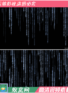s262 科技 二进制 数据流 数字01010落下高清视频素材