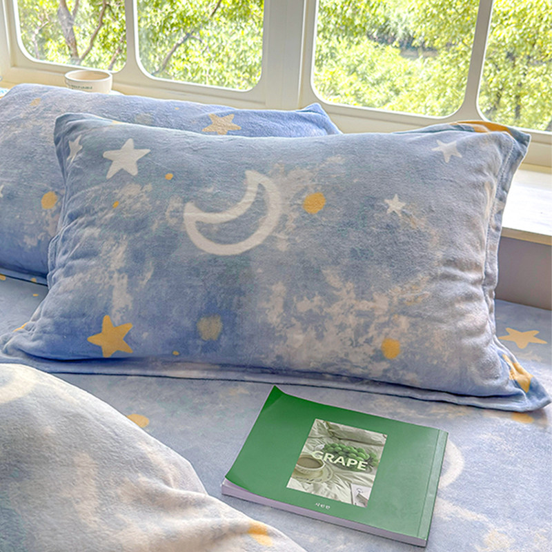 牛奶绒枕套一对装冬季珊瑚绒枕头套枕套48cmx74cm单个枕芯套2单人,床上用品,枕套,淘宝优惠券,粉丝福利购,淘宝优惠卷