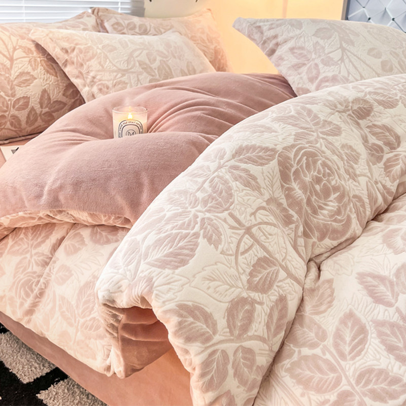 加厚牛奶绒四件套2025新款秋冬季法兰绒加绒被套珊瑚绒床单三件套,床上用品,床品套件/四件套/多件套,淘宝优惠券,粉丝福利购,淘宝优惠卷