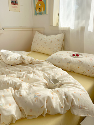 2025新款纯棉双层纱被套单件150x200x230被子床单学生宿舍单双人