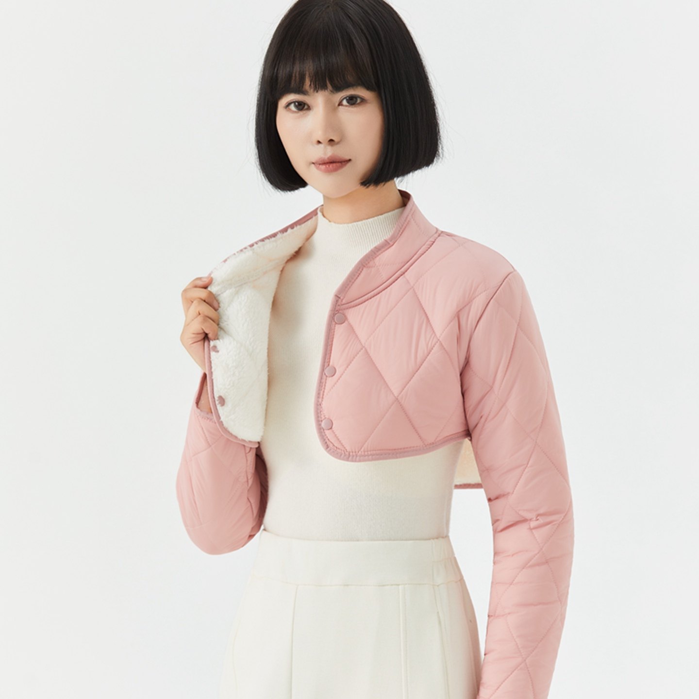 秋冬保暖护肩棉服女加绒