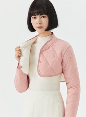 秋冬保暖护肩棉服女加绒