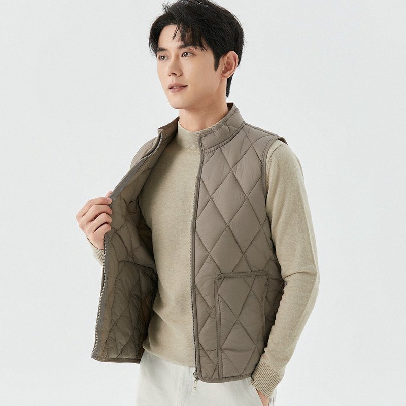 羽绒棉马甲男秋冬短款修身内胆保暖背心轻薄打底内外穿小棉袄外套