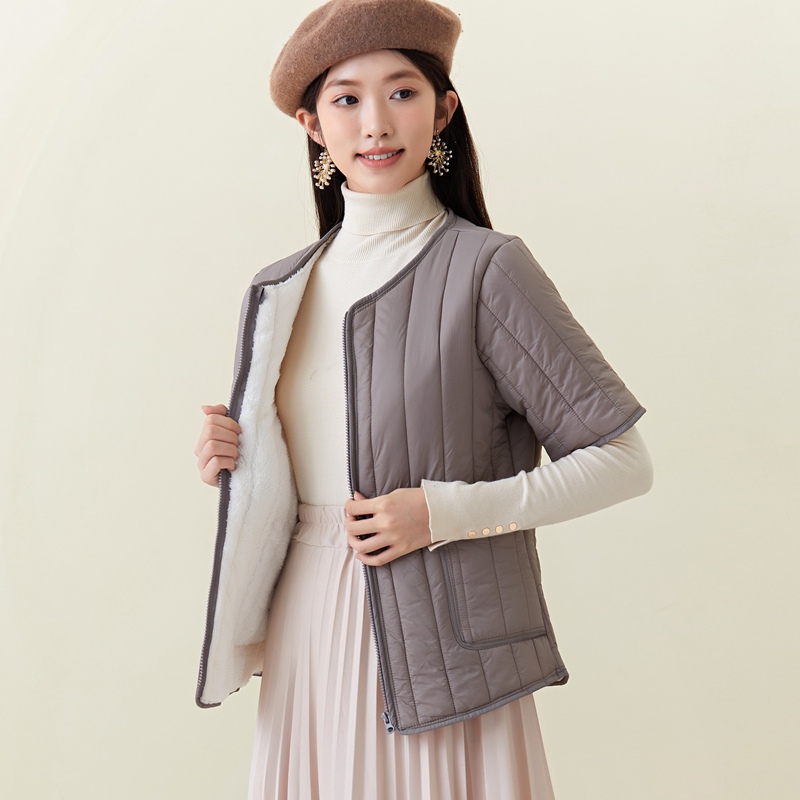 衫宣棉衣短款加绒加厚