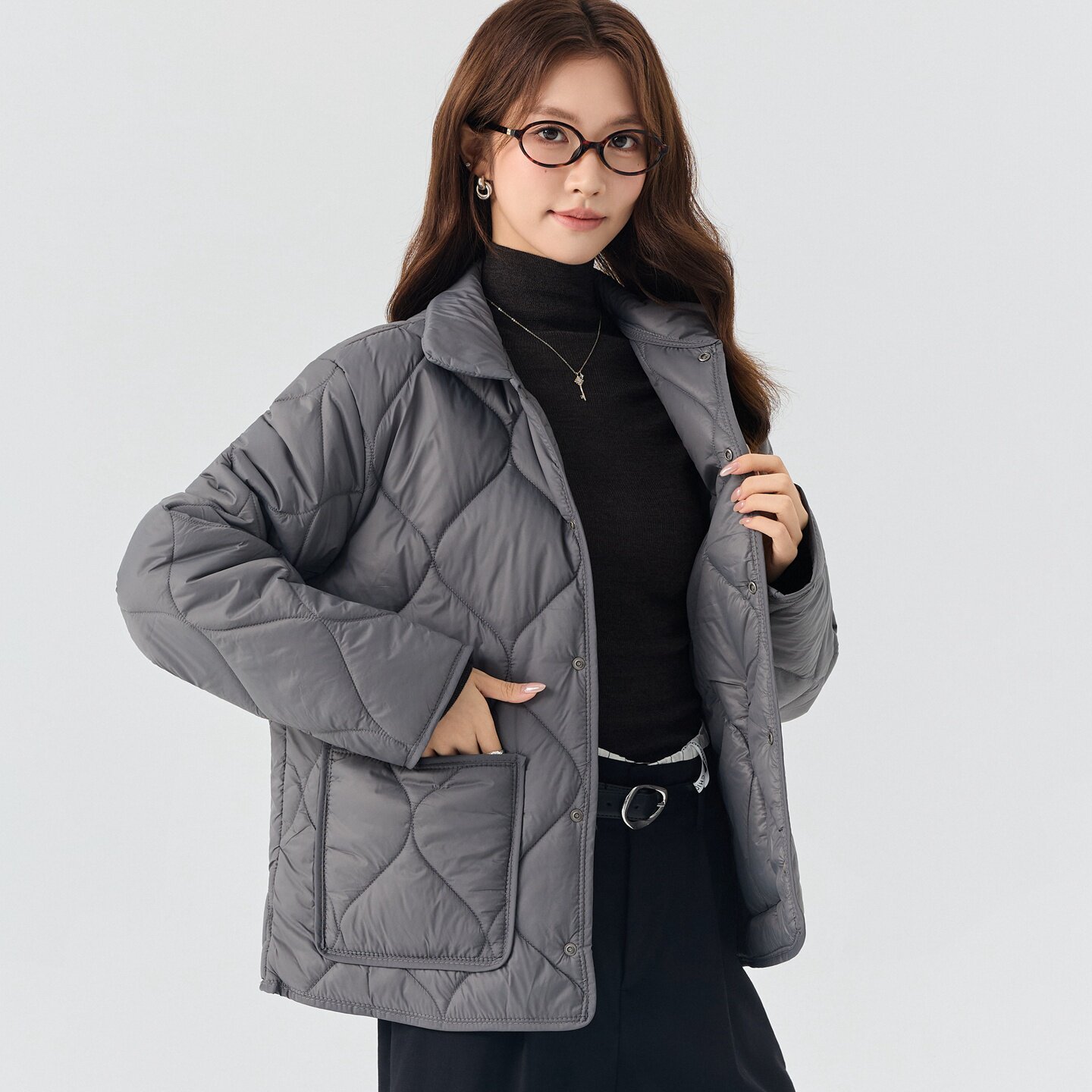 轻薄棉服女立领羽绒棉内胆