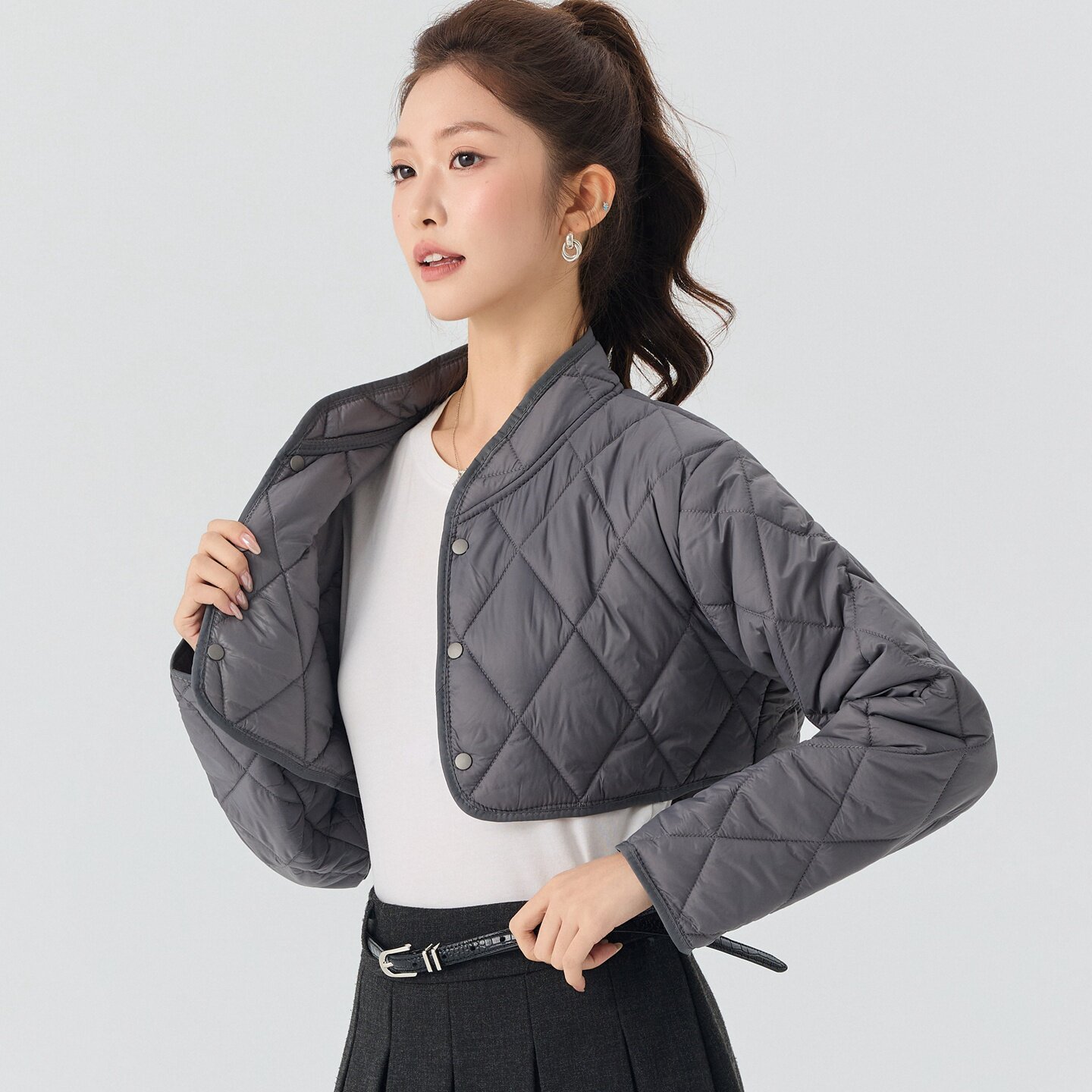 羽绒棉衣女短款轻薄护肩小棉袄
