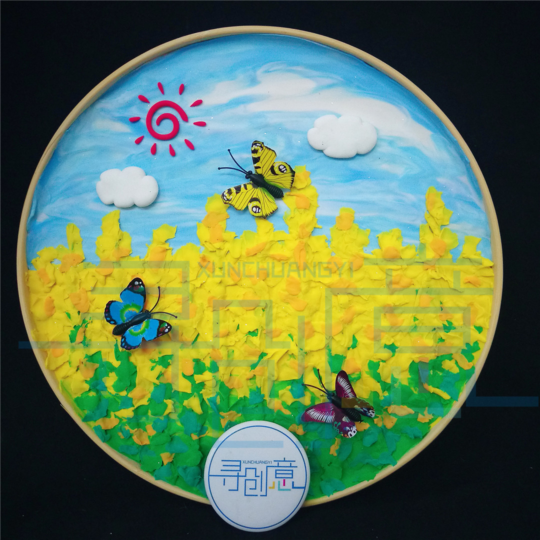 【油菜花材料包】春天主题超轻粘土圆形diy寻创意美术手工材料库