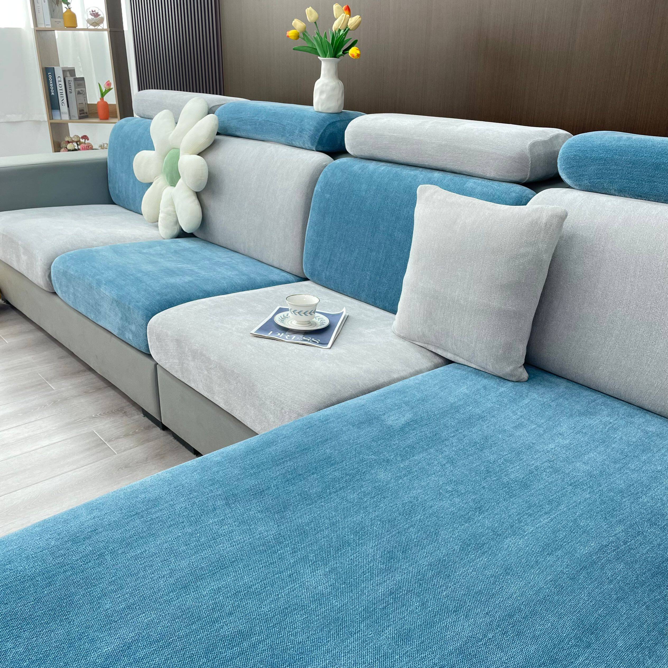 沙发套全包加厚耐磨防滑万能通用型雪尼尔高级风懒人弹力坐垫套罩