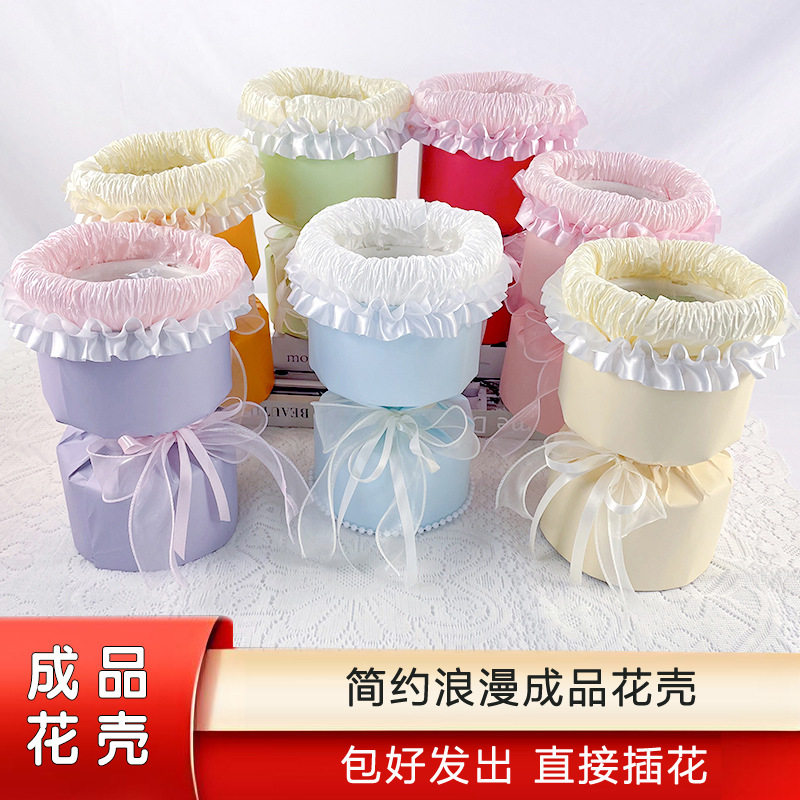 简约浪漫花束成品发货花壳摆摊卖花可插鲜花零食棒棒糖DIY材料包