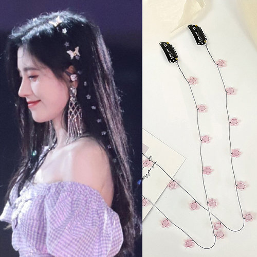 同款发夹隐形流线长发珠女