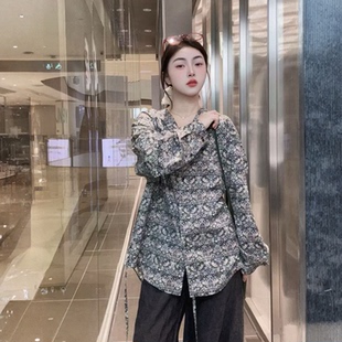 2026新春潮流宽松优雅花卉图案休闲衬衫 Liberty印花女 奢定SHX
