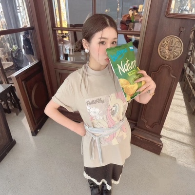 夏新款宽松卡通印花棉质女T恤