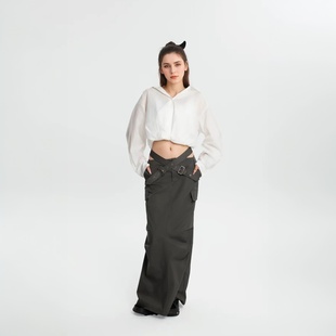 【蔡文静同款C+系列】2025秋季新品蕾丝背心拼接假两件短款衬衫女