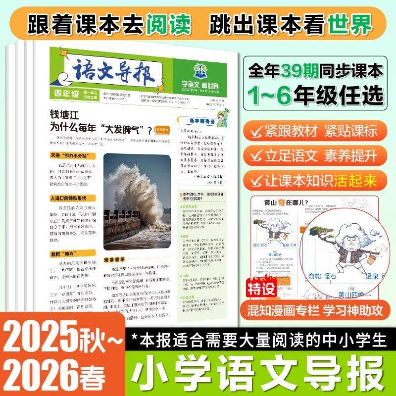 小学语文导报全年订阅2025秋2026春杂志报纸一二三四五六年级上册语文同步阅读课外书必读期刊订阅阳关少年报合订本大语文知识画报