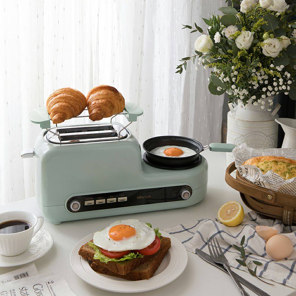3小熊早餐机家用多功能烤面包机片三合一多士炉全自动土司早餐神器