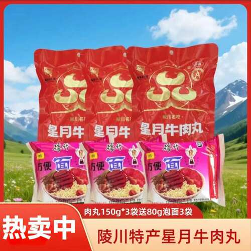 陵川星月清真牛肉丸3袋送3袋豫竹