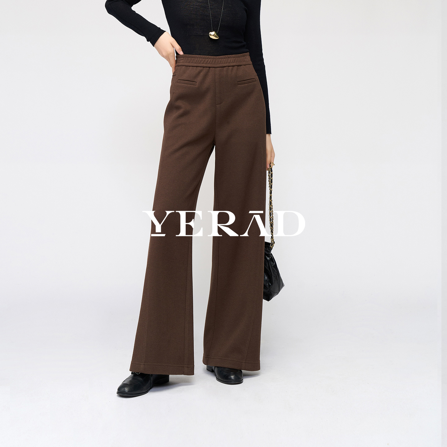 娅丽达高腰宽松休闲阔腿裤拖地裤