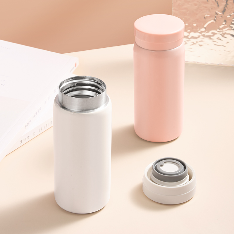 迷你保温杯女便携水杯高颜值新年红小巧随身口袋杯定制刻字