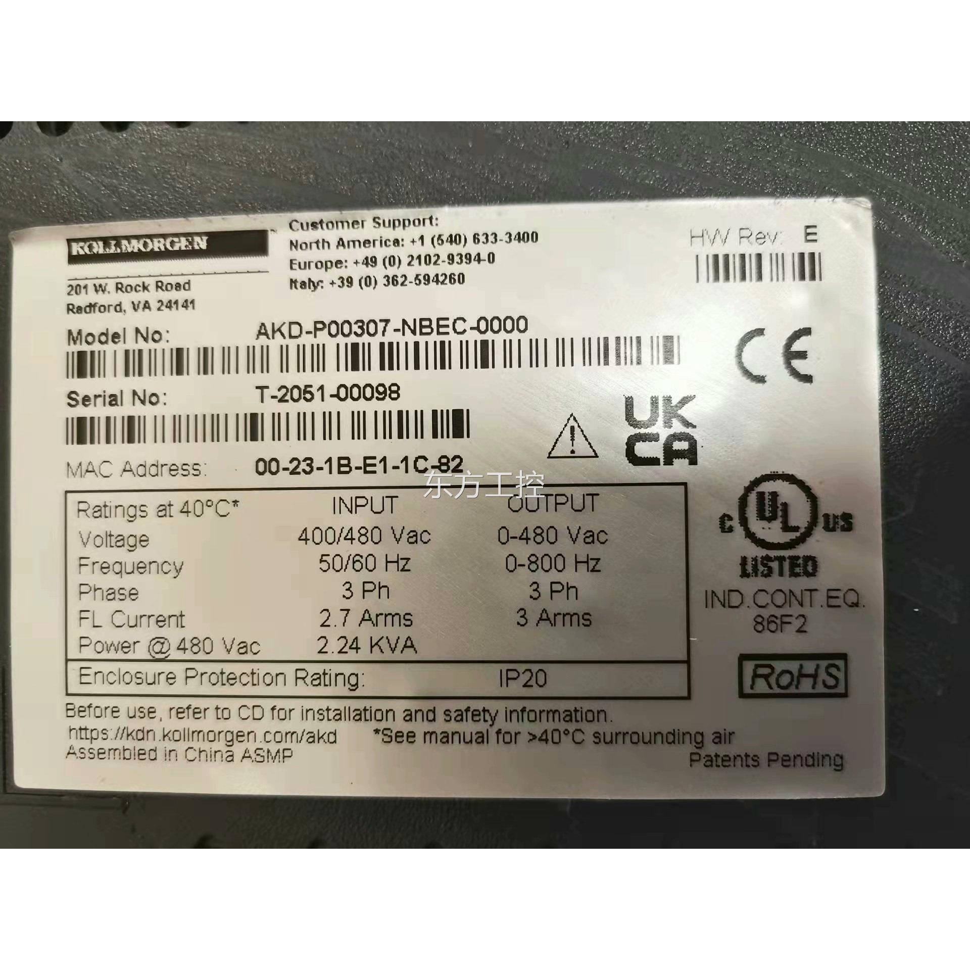 议价尔摩根伺3服控器AKD-P0007-科NBEC-00制00全