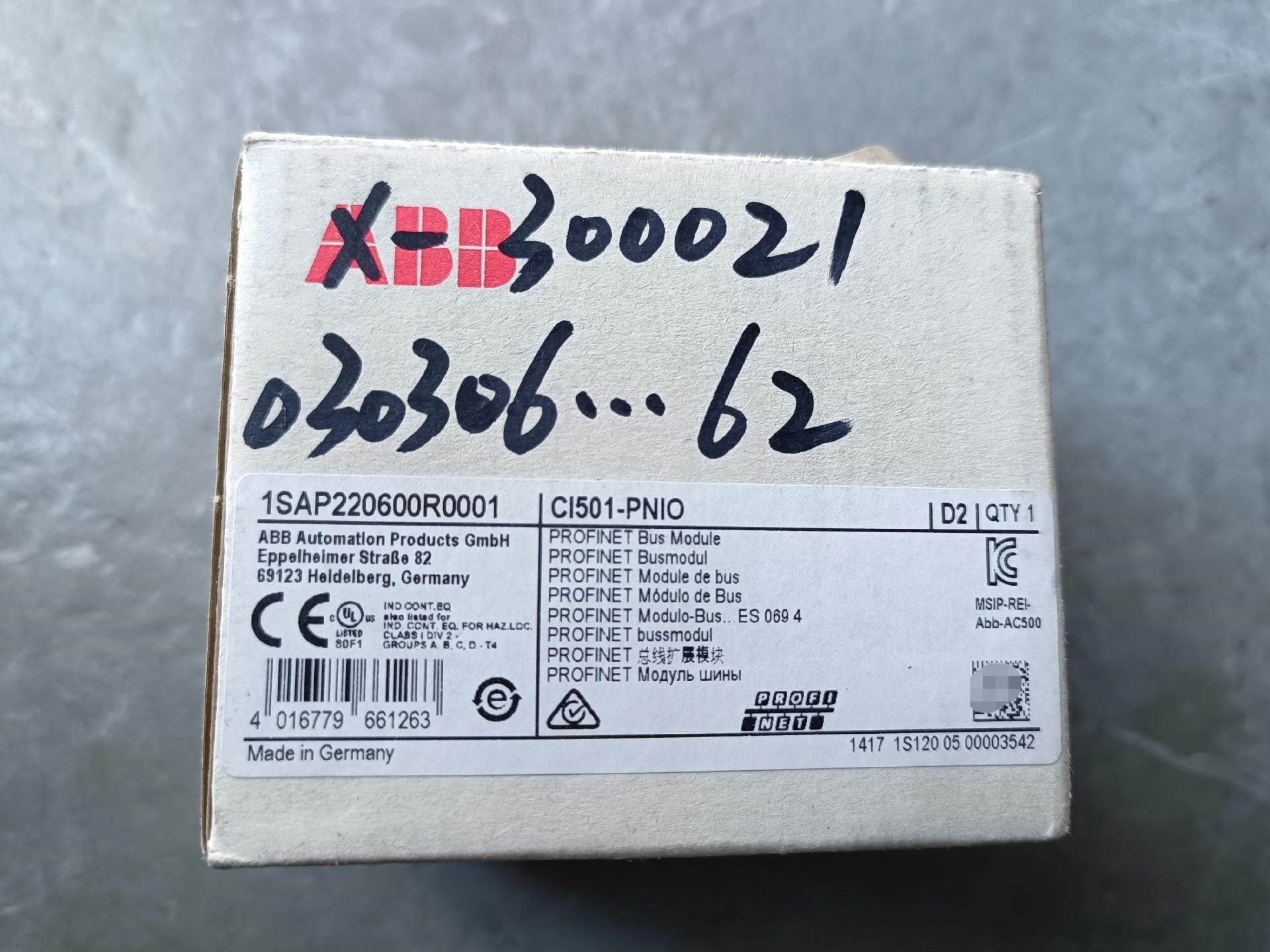 ABB原装CI501-PNIO，1SAP220600R000