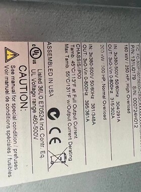 丹佛斯变频器，FC302 P160T5E00H2XGCXXX