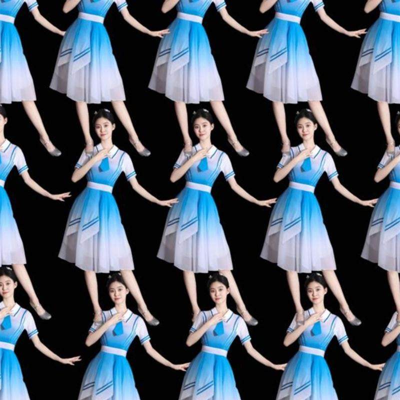 舞蹈演出服青春活力校r园风初中生红领巾演出服舞蹈服装连衣裙,女装/女士精品,民族服装/舞台装,淘宝优惠券,粉丝福利购,淘宝优惠卷