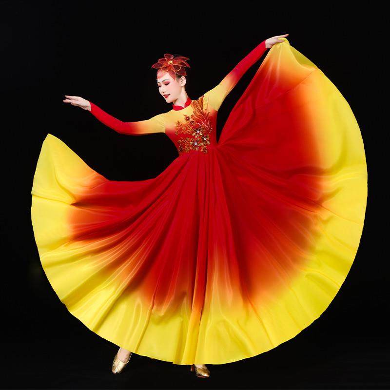 开场舞大摆裙演出服灯火里的中国古典舞大气舞蹈服歌伴舞台装新款,女装/女士精品,民族服装/舞台装,淘宝优惠券,粉丝福利购,淘宝优惠卷