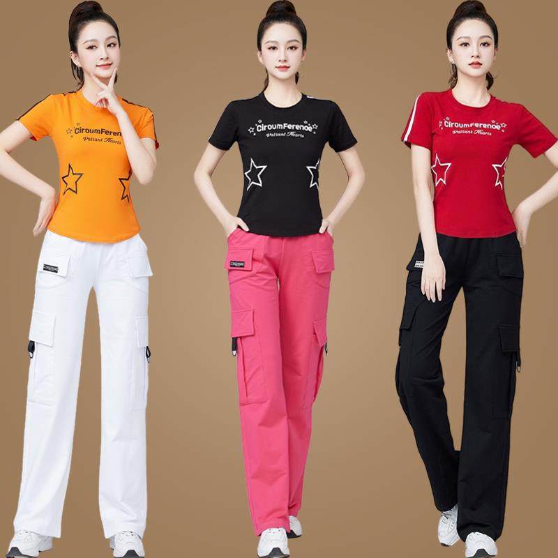 运动舞蹈服广场舞服装套装曳步跳舞衣女短袖健身工装裤春夏季新款,运动/瑜伽/健身/球迷用品,广场舞套装,淘宝优惠券,粉丝福利购,淘宝优惠卷