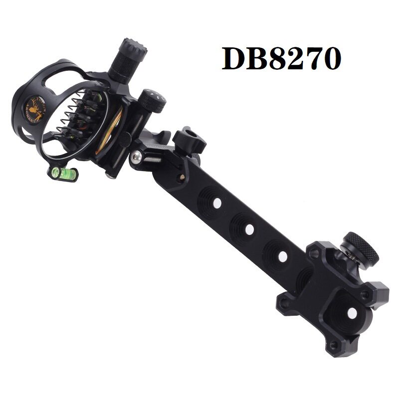 现货批发金属七针瞄准器 黑色DB8270瞄 户外夜间射箭器材自带瞄灯