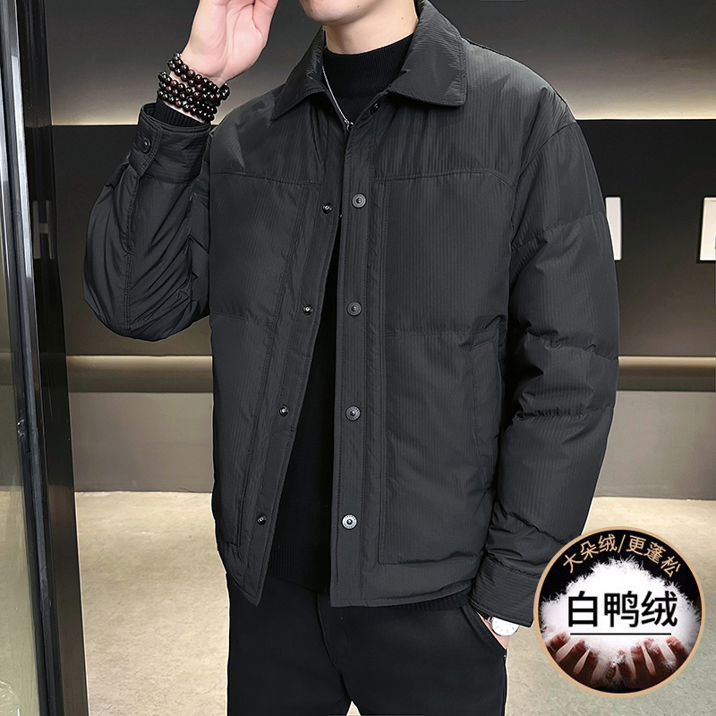 意大利轻薄翻领夹克式羽绒服男装