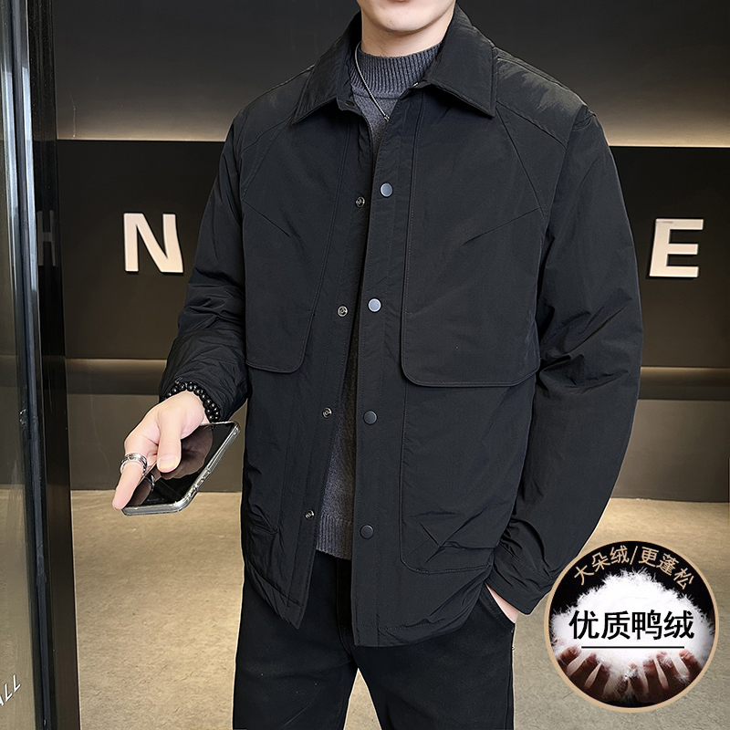 意大利新款轻薄翻领羽绒服男装