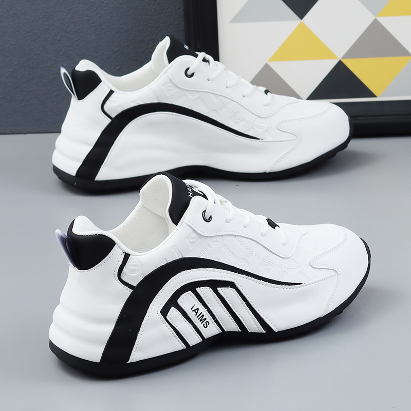 休闲运动高端真皮男鞋软底老爹鞋秋季新款厚底男士休闲鞋潮流百搭