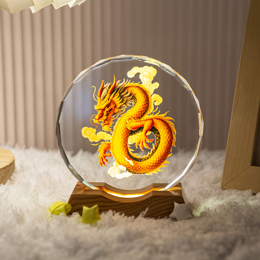 龙年水晶摆件十二生肖鸡猪狗马羊