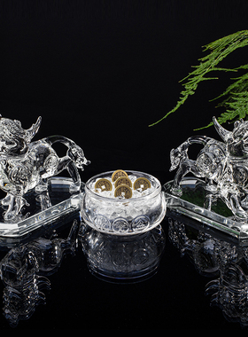 高档水晶貔貅招财聚宝盆摆件