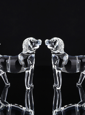 水晶玻璃狗摆件生肖小狗