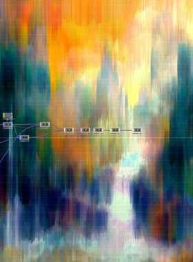 TouchDesigner源文件 山水下坠 无限循环 可自己替换图片