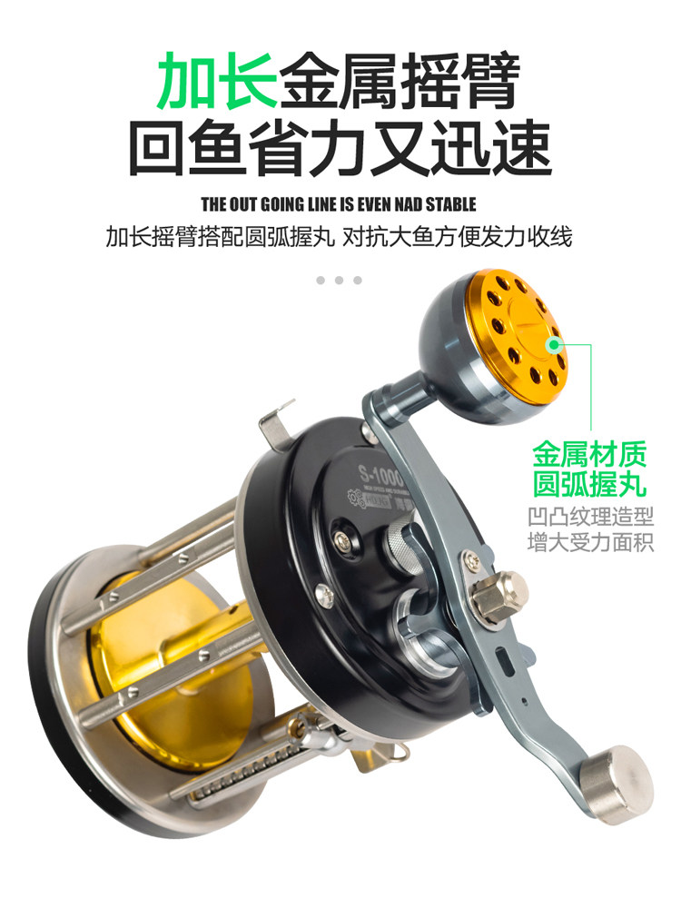 明洋鼓轮10000可视锚鱼轮专用全金属防炸线离心刹车海德可视渔轮
