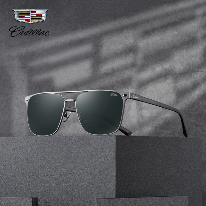 凯迪拉克品牌双梁时尚复古男士墨镜偏光防紫外线开车专用太阳镜男