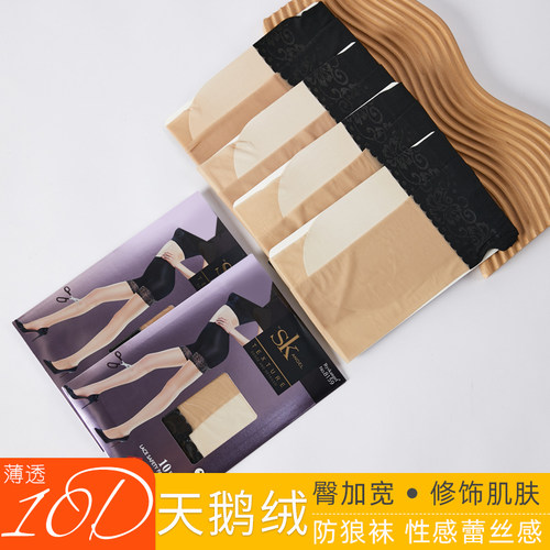 防狼蕾丝感美肌连裤袜薄透天鹅绒
