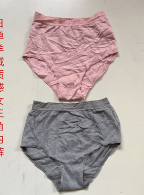 外贸日单女三角内裤羊绒质感加绒冬季内裤自发热中老年蕾丝花边短