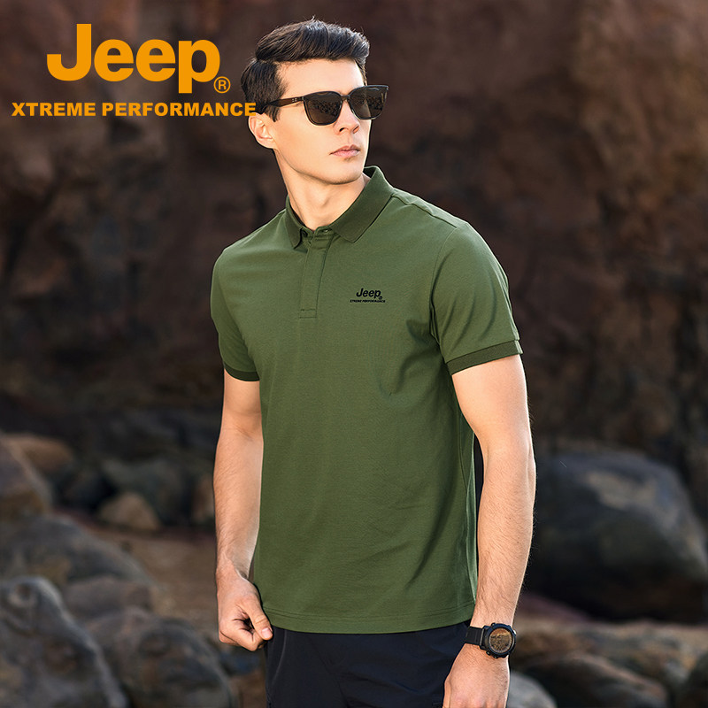 Jeep吉普pcm恒温速干t恤男新款透气亲肤短袖商务休闲高端POLO衫夏