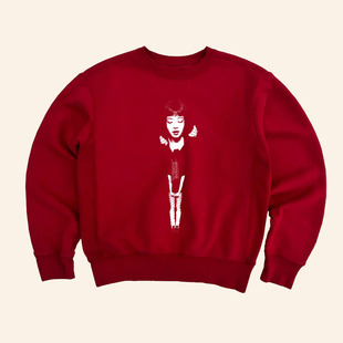 Jennie官网新专辑Ruby 红色运动衫同款圆领卫衣宽松男女blackpink