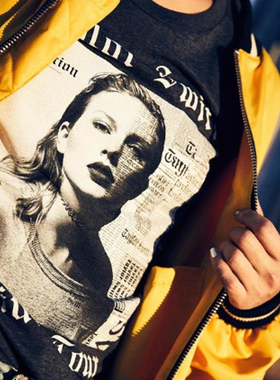 霉霉同款 t恤 taylor swift 官方衣服 深灰色 reputation巡演周边