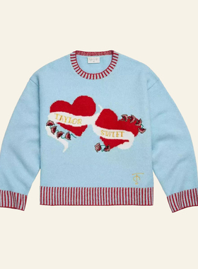 Taylors Swif官网霉霉专辑Album Heart圣诞节圆领长袖心形毛衣女