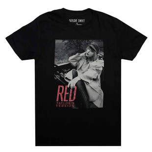 泰勒霉霉官方周边T恤Taylor 宽松纯棉短袖 swift印花红白色夏季