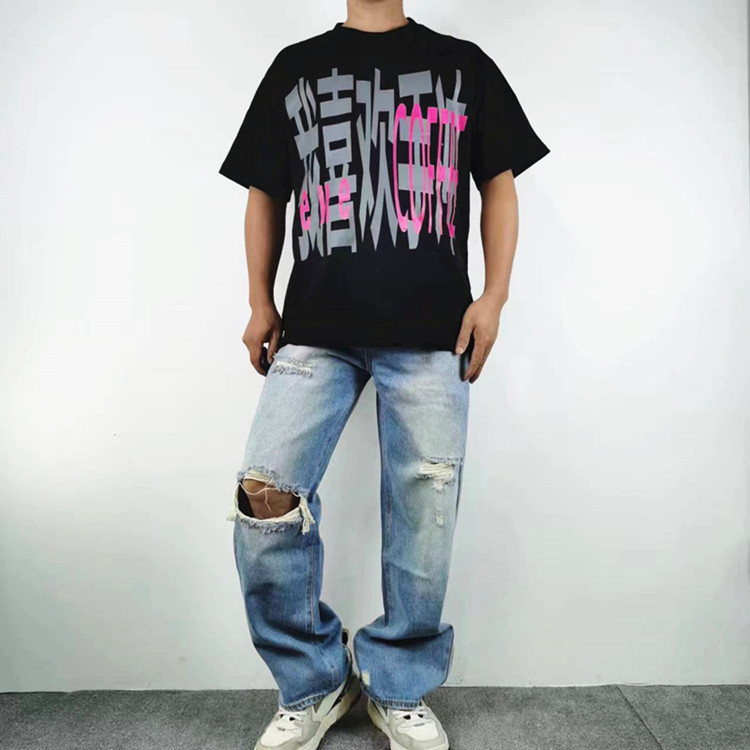 直筒高街破洞宽松休闲长裤牛仔裤