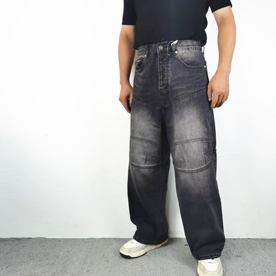 撞色抽绳双膝Baggy牛仔裤Carti款