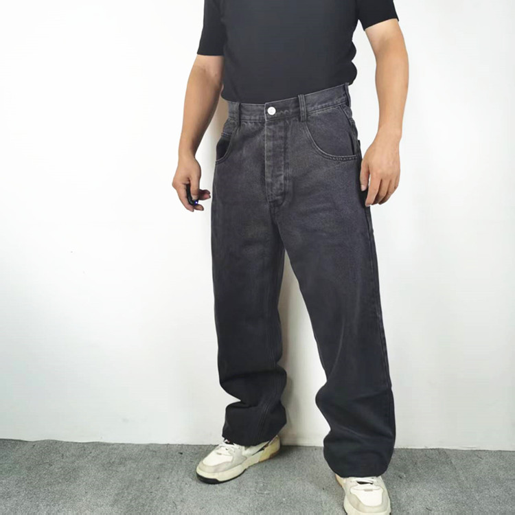 水洗做旧废土风堆叠感微喇牛仔裤