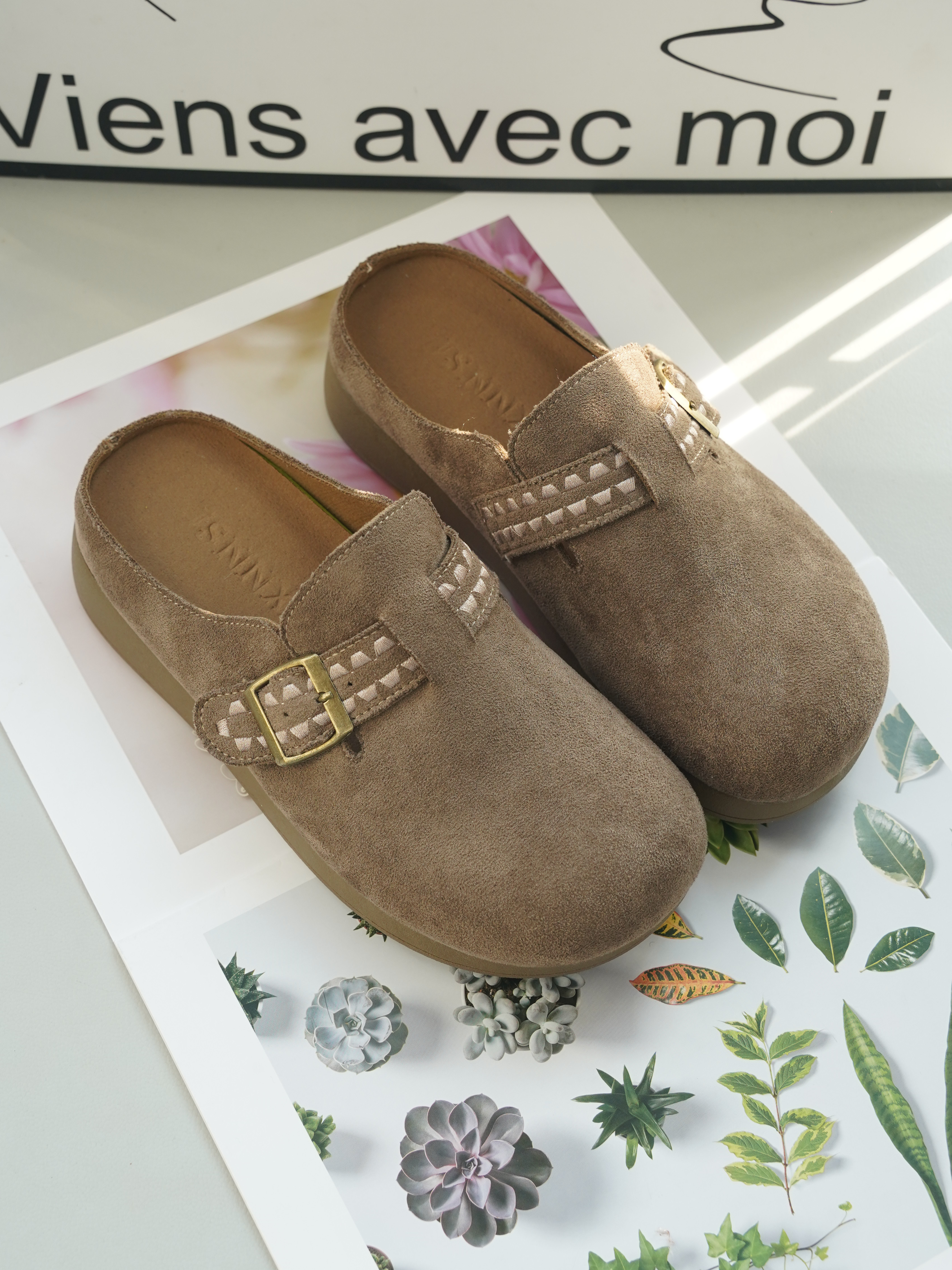 2026年春季新款超软底勃肯鞋女厚底包头半拖鞋一脚蹬懒人鞋女鞋子